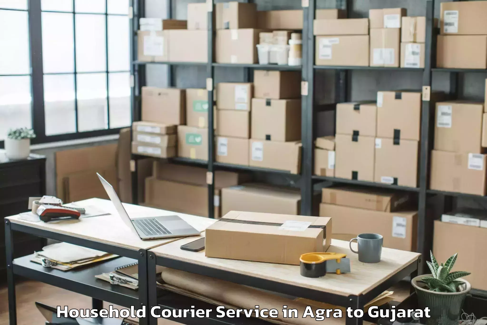 Trusted Agra to Visavadar Household Courier